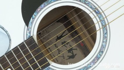 優(yōu)質(zhì)民謠吉他 lennov 41寸白色新款 專(zhuān)業(yè)商家為您供應(yīng)高品質(zhì)吉他_民族彈撥樂(lè)器_第一槍